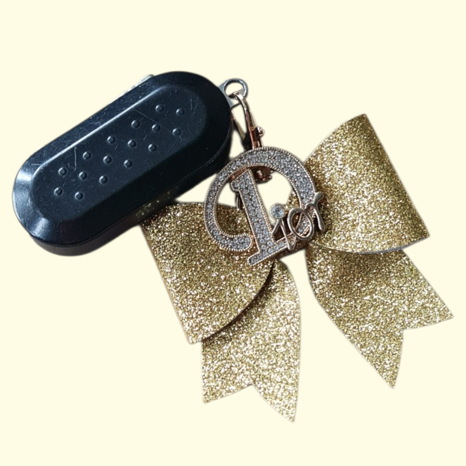 Gold Glitter Gold Dior Bag Charm