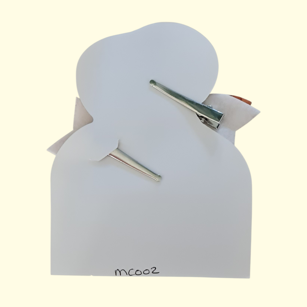 Lace Orange Hair Bow x2