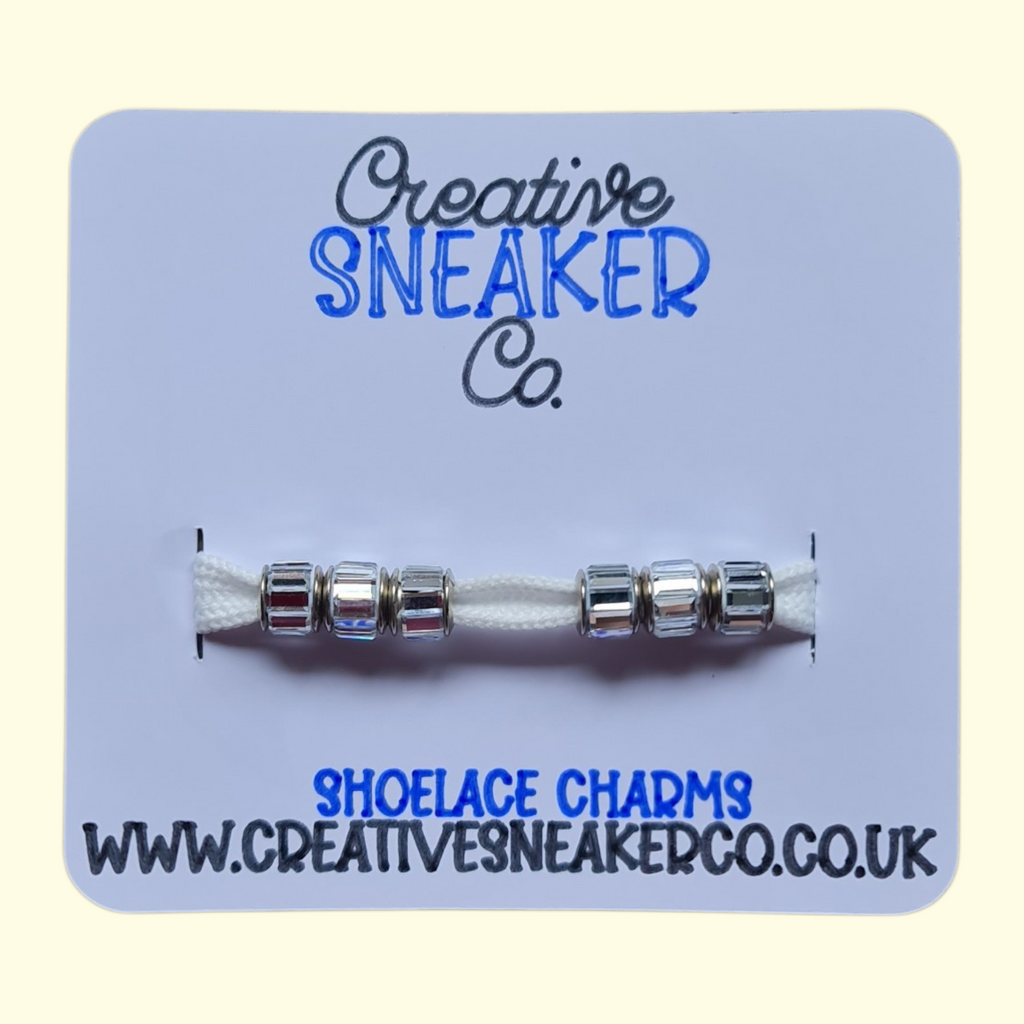 Silver Bling Gem Spacer Shoelace Charms