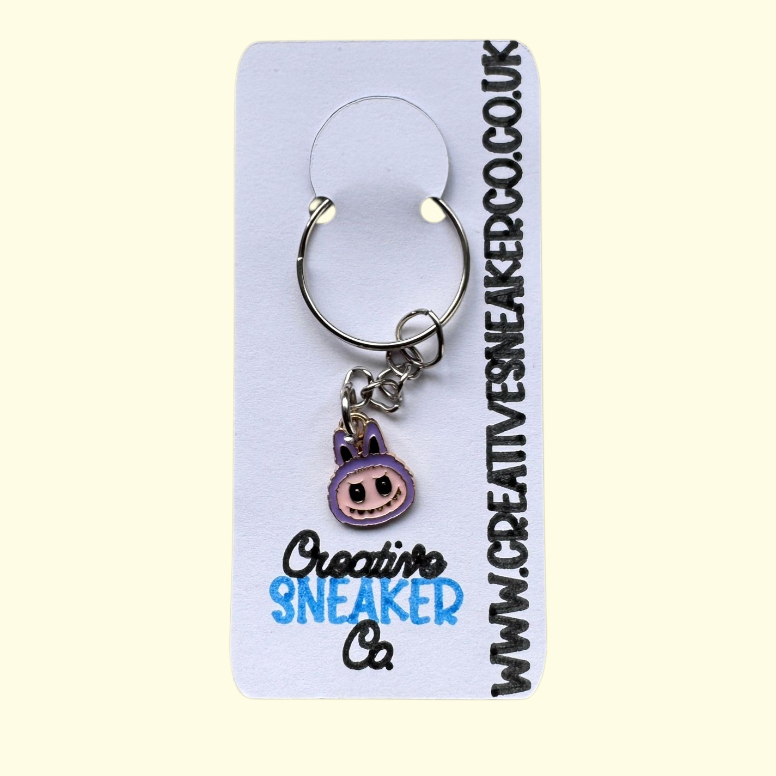 Labubu Face Purple Keyring