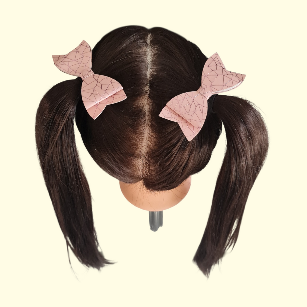 Shard Pink Hair Bow x2