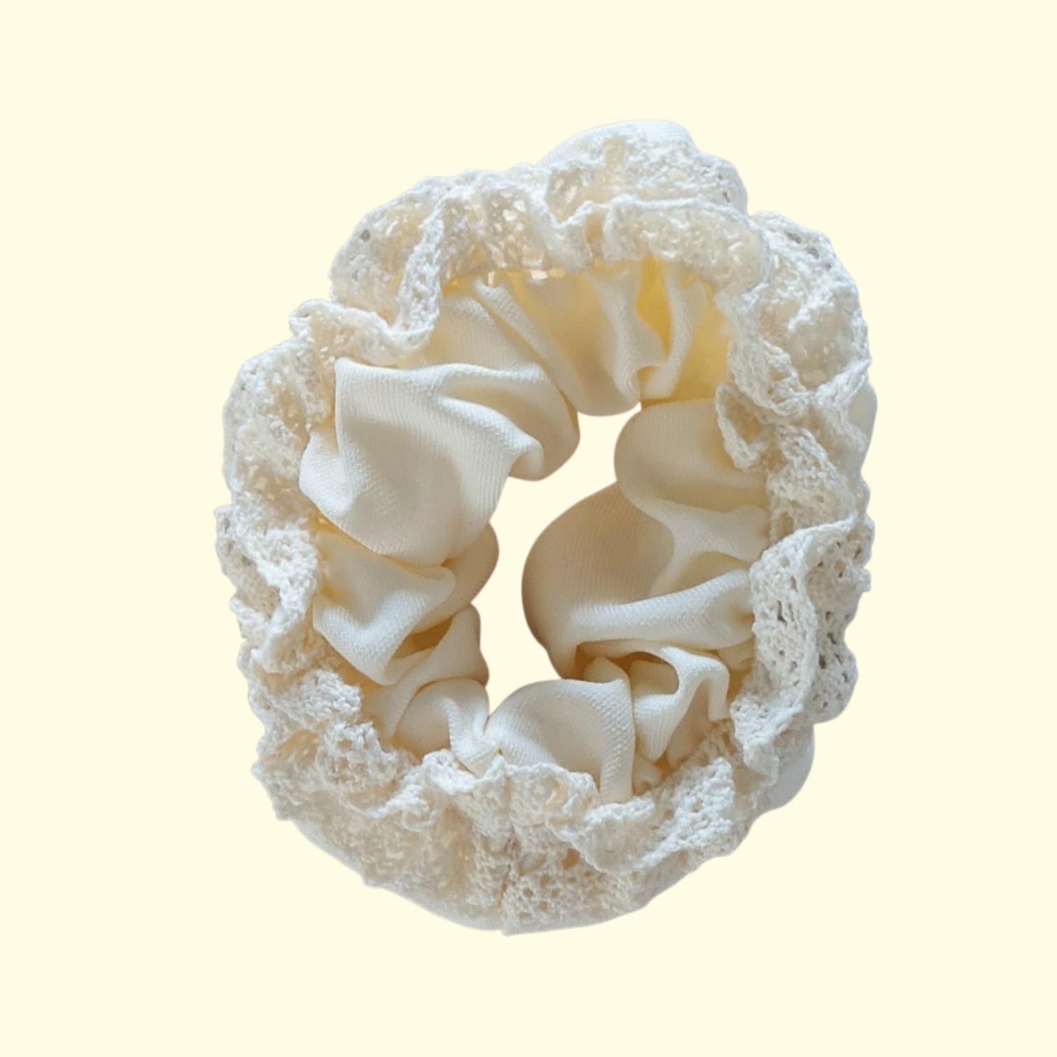 Lace Cream Hair Scrunchie