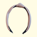 Ribbed Beige Knot Headband
