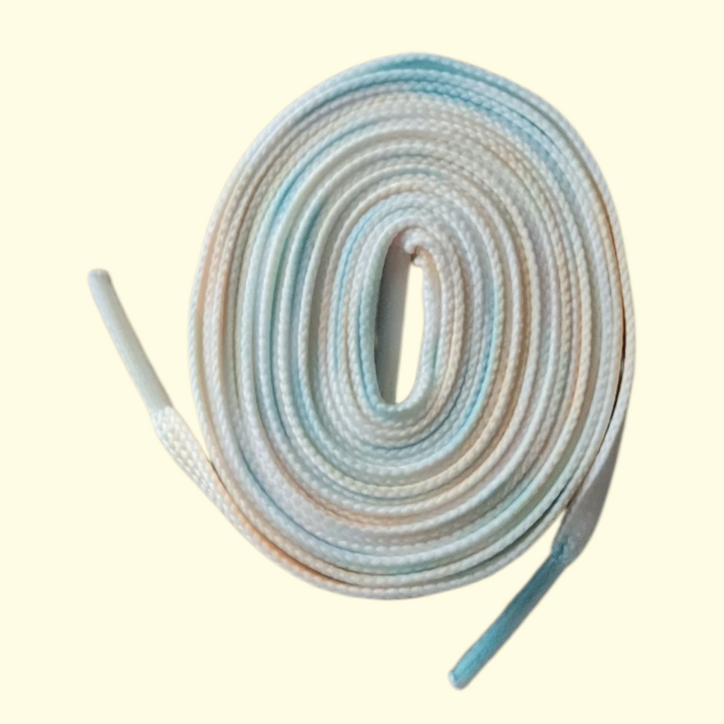 Tie Dye Flat Shoelaces 120cm Yellow and Blue