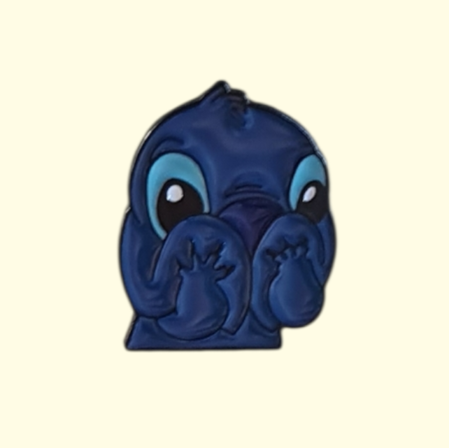 Stitch Shy Pin Badge