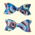 Donut Blue Hair Bow x2