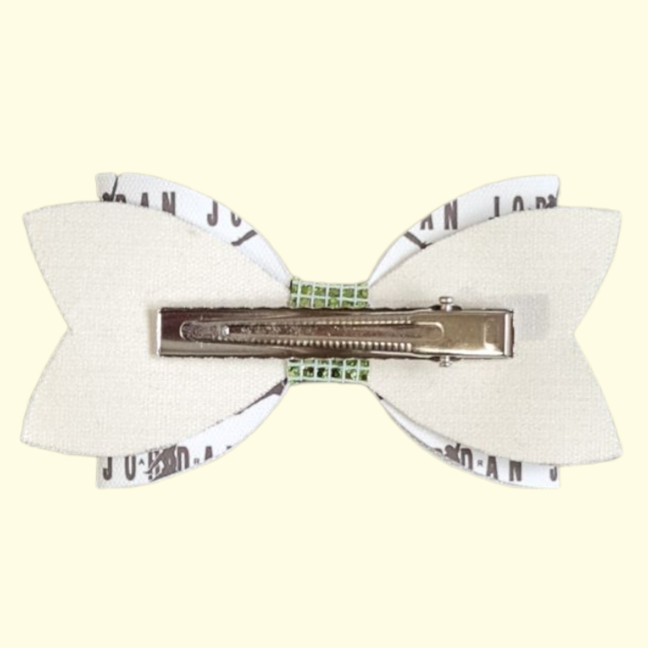 Jumpman Green Chunky Glitter Hair Bow