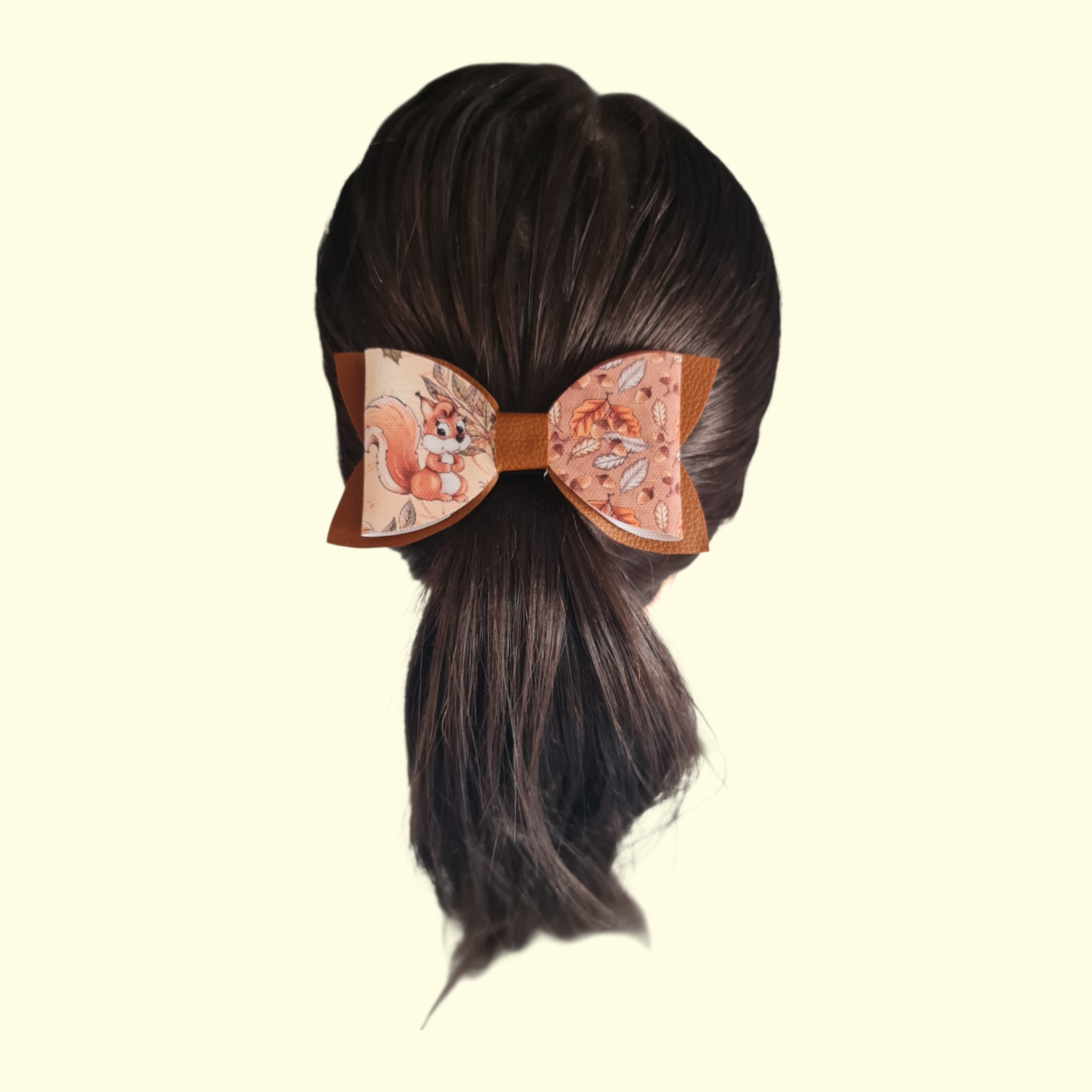 Autumn Squirrel Brown Hair Bow