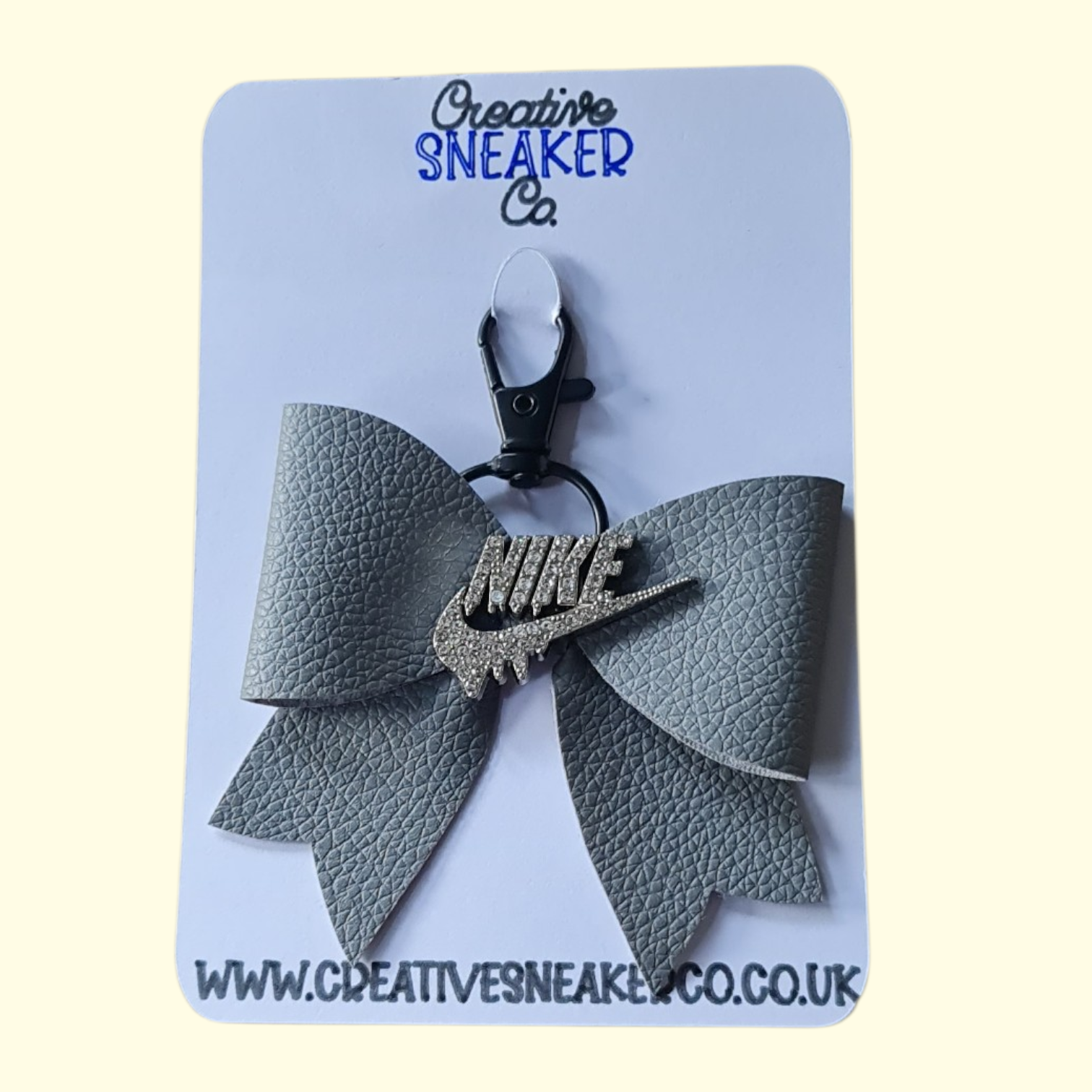 Grey Silver Nike Swoosh Bag Charm