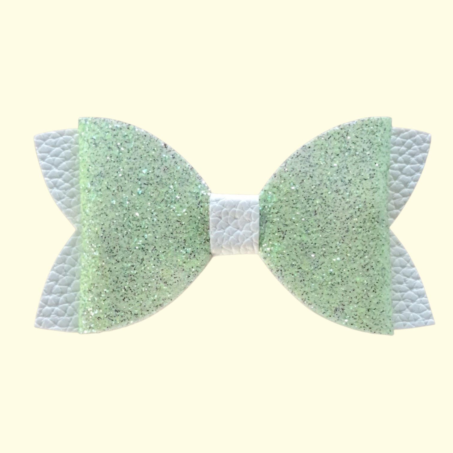 Ivory and Green Hair Bow