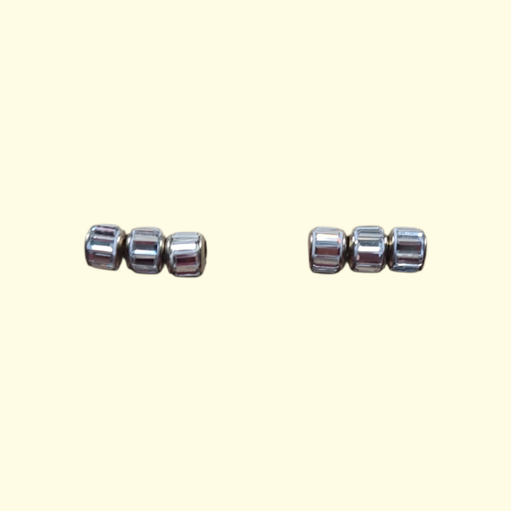 Silver Bling Gem Spacer Shoelace Charms
