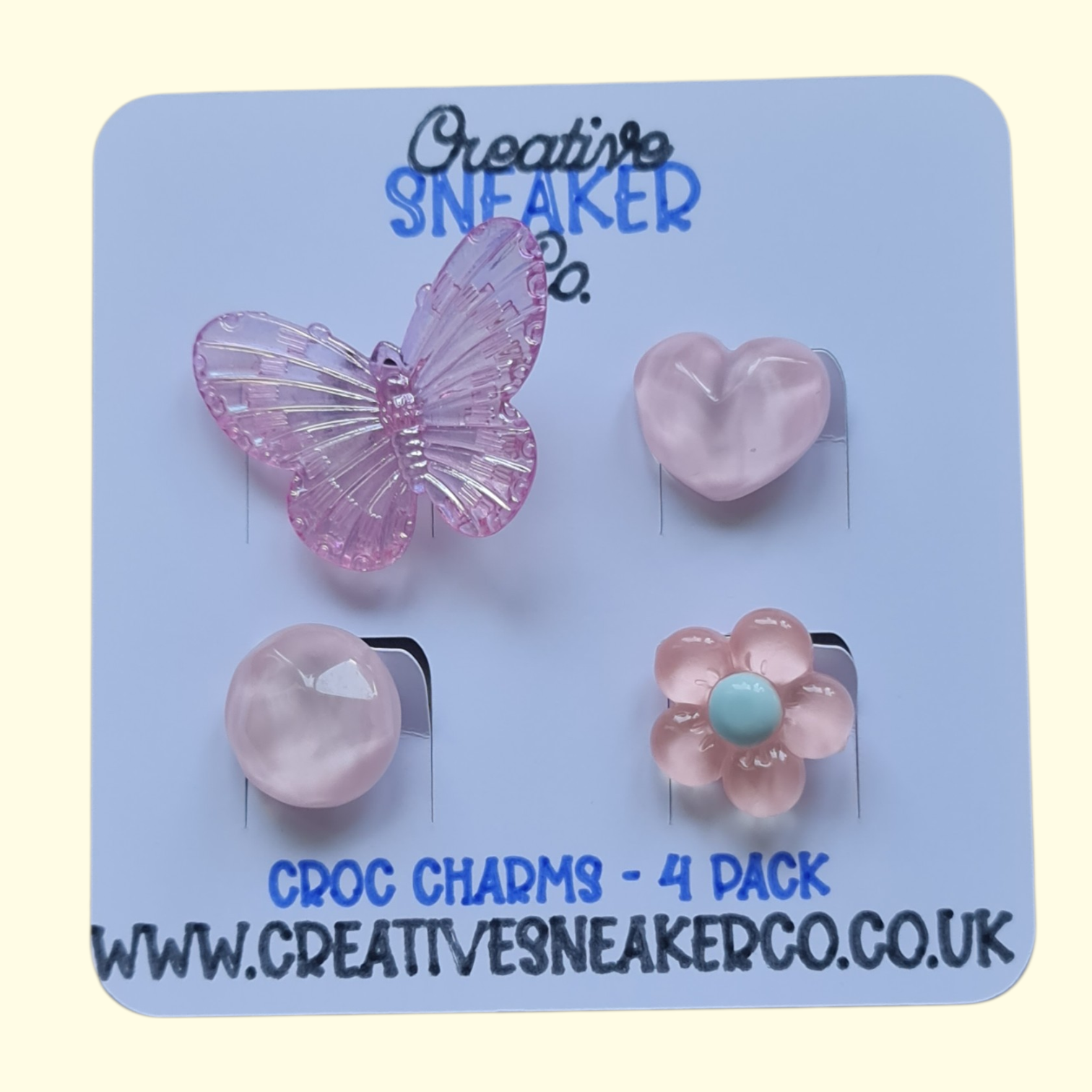 Pink Butterfly Crocs Charms x4