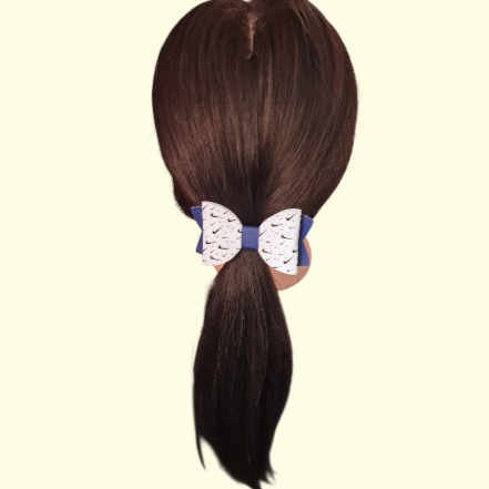 Swoosh Navy Glitter Hair Bow