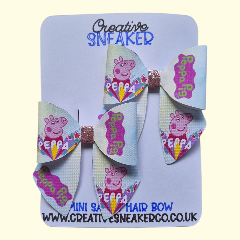 Peppa Pig Mini Sailor Hair Bows x2