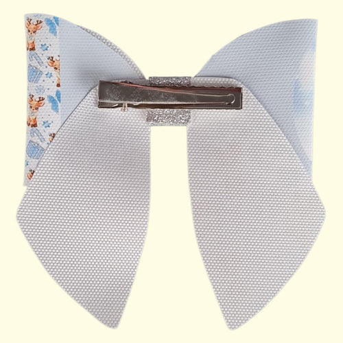 Blue Reindeer Sailor Hair Bow