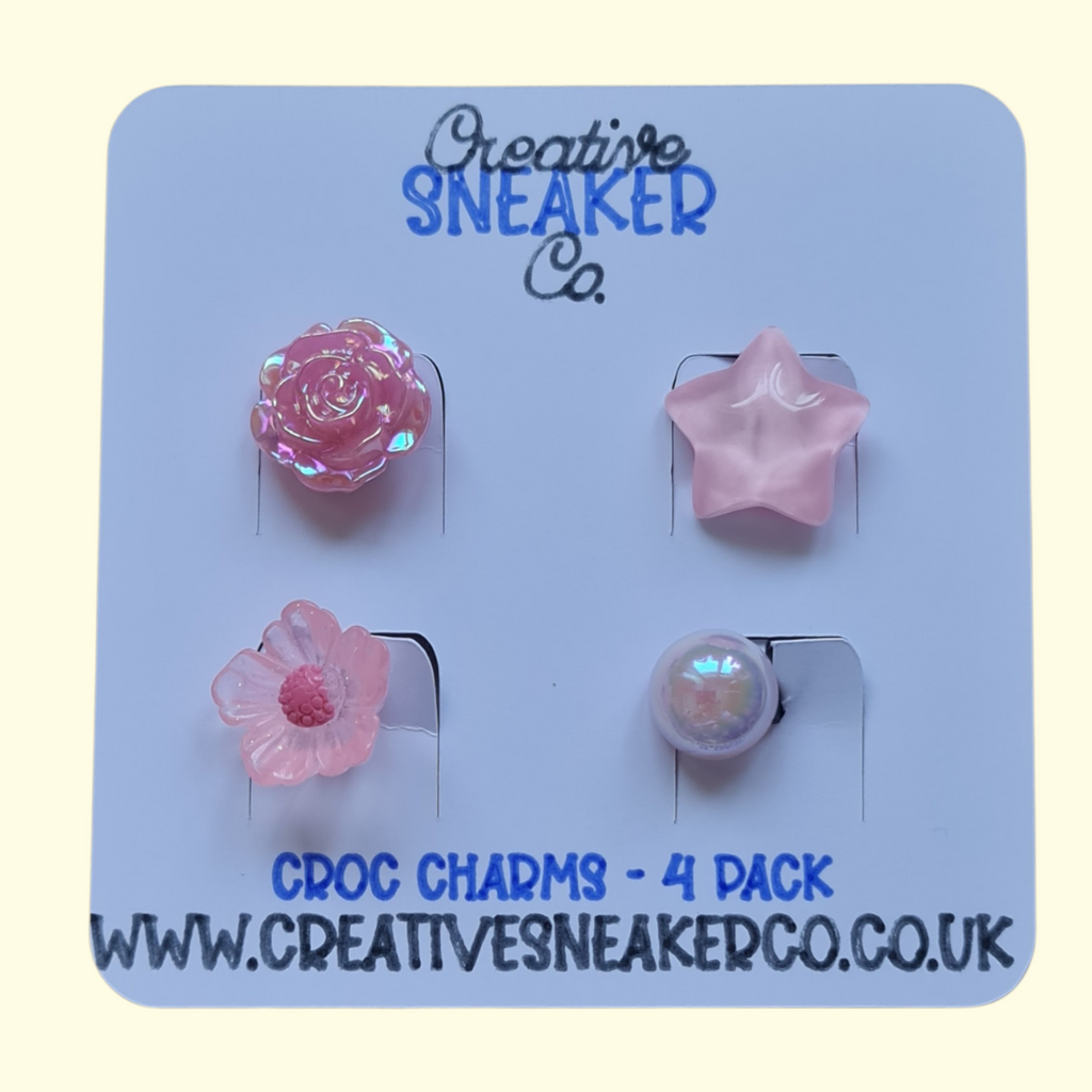 Pink Rose Crocs Charms x4