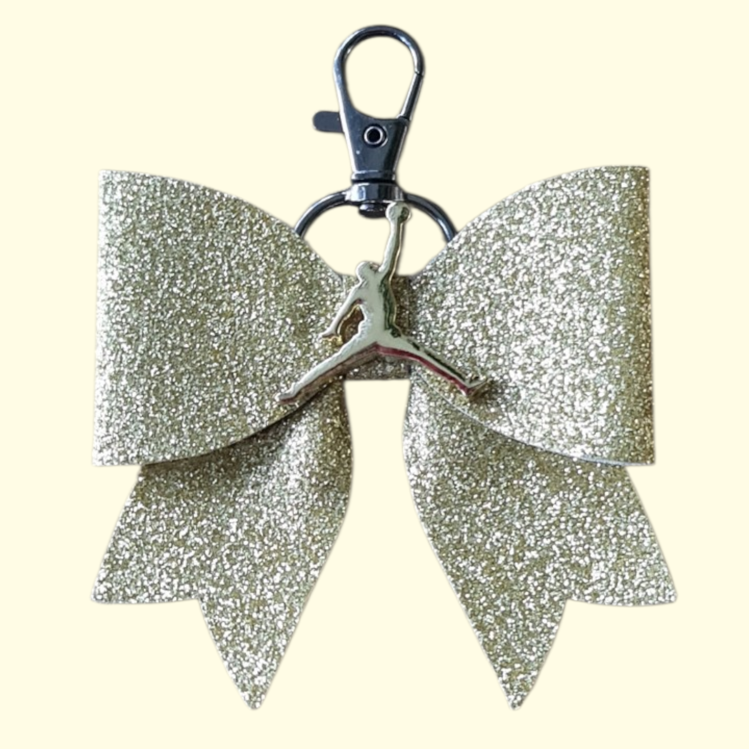 Soft Gold Glitter Gold Jumpman Bag Charm