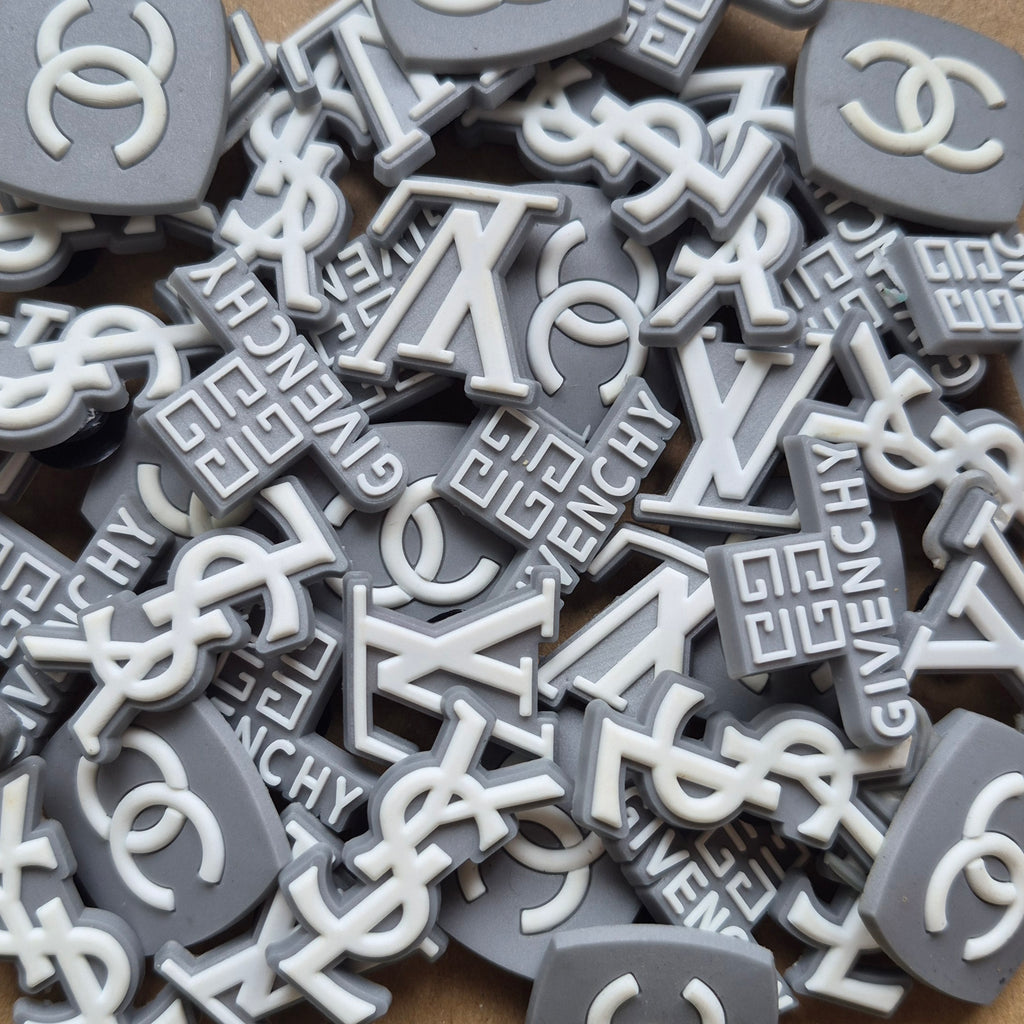 Grey Designers Crocs Charms x4