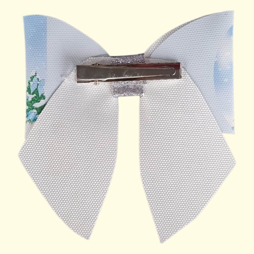 Blue Reindeer Sailor Hair Bow