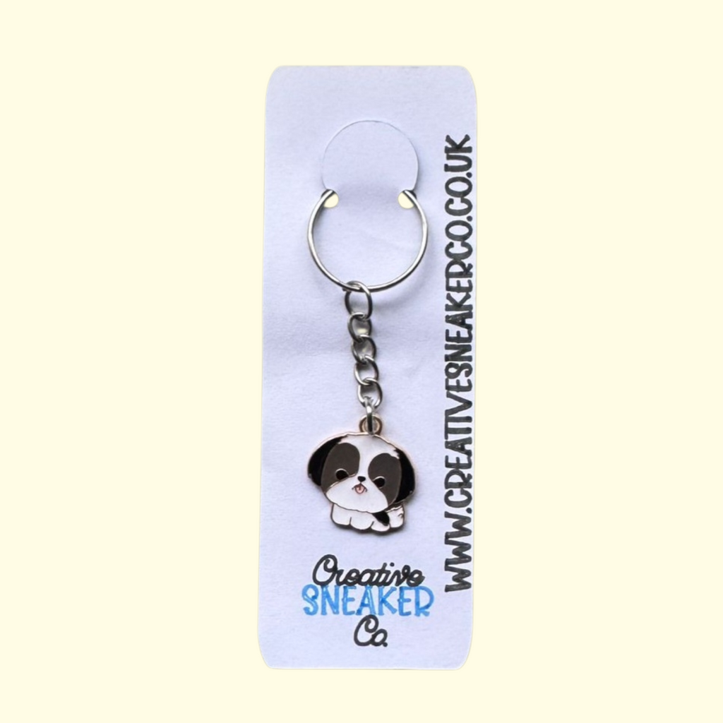 Dog White Keyring