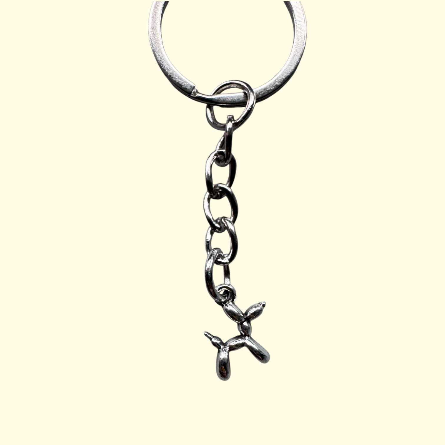 Balloon Dog Silver Keyring