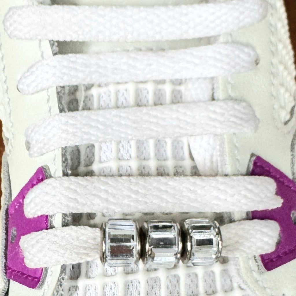 Silver Bling Gem Spacer Shoelace Charms