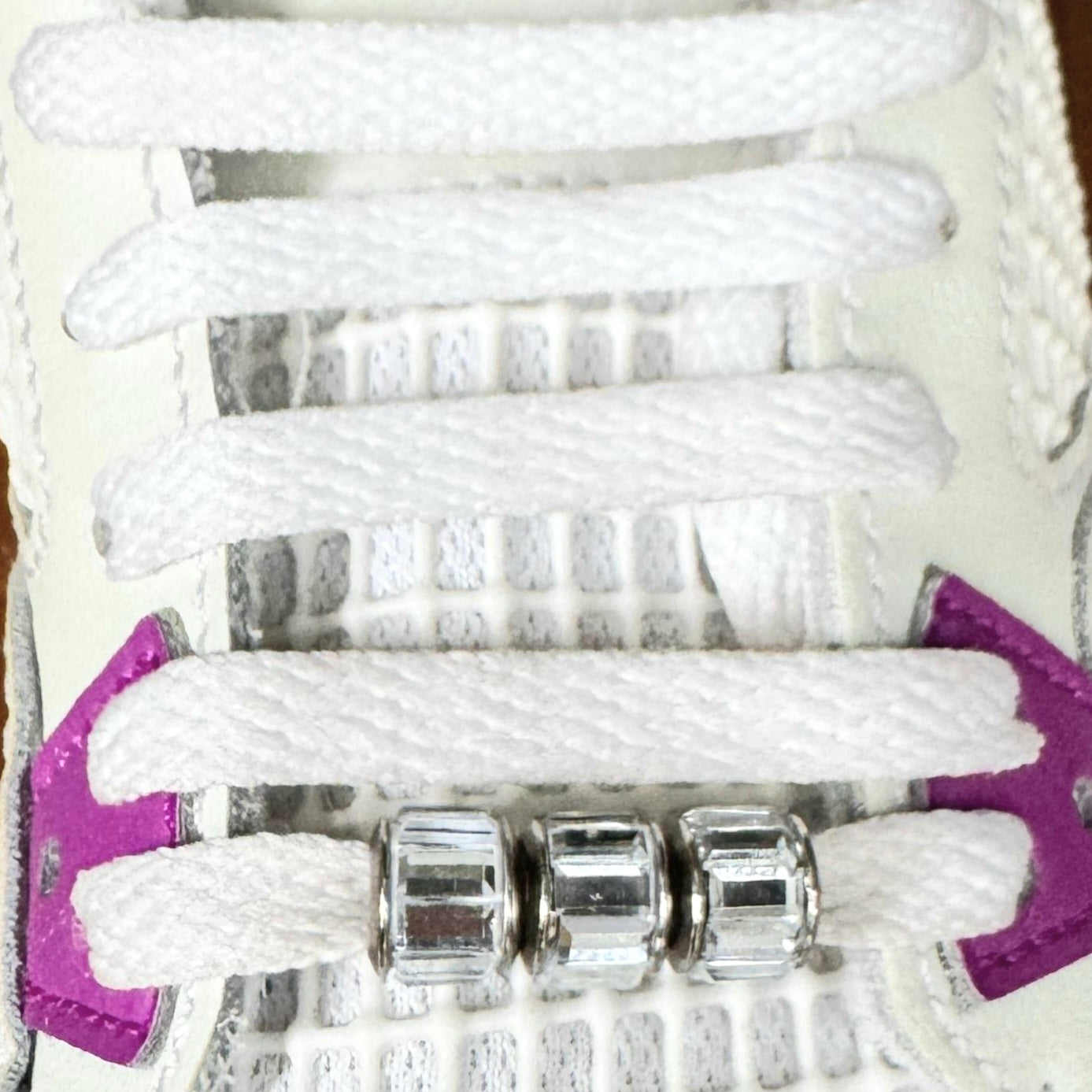 Silver Bling Gem Spacer Shoelace Charms