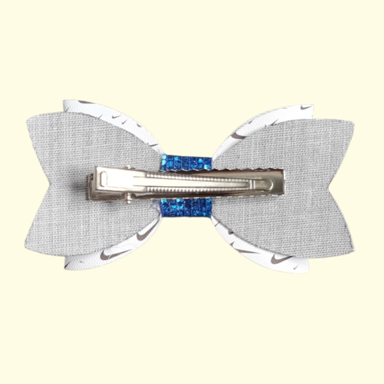 Swoosh Chunky Navy Glitter Hair Bow