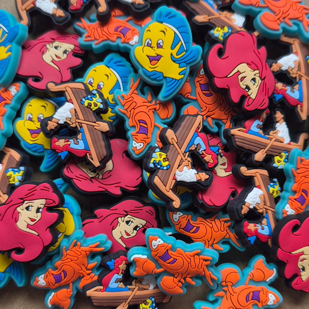 Ariel Crocs Charms x4