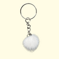 Pom Pom White Keyring