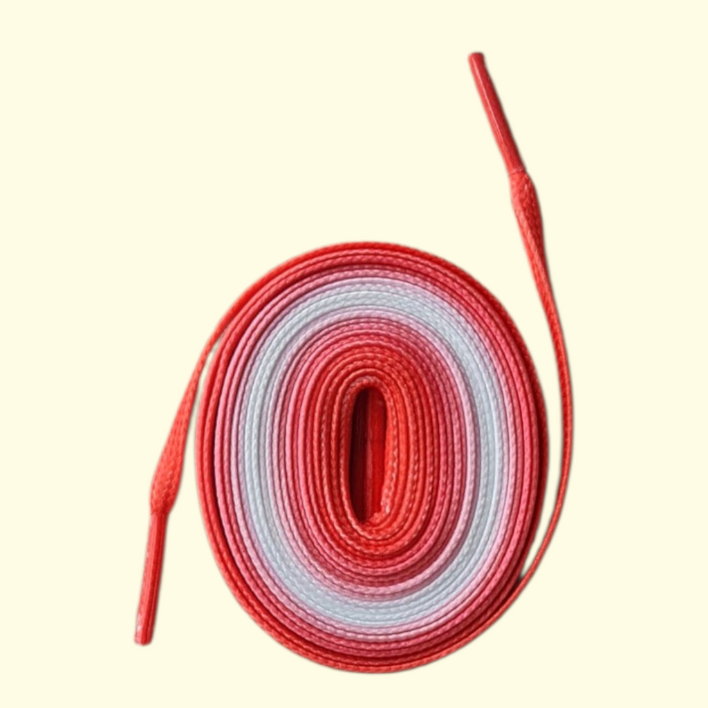Tie Dye Fade Flat Shoelaces 120cm Red