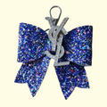 Navy Blue Glitter Silver YSL Bag Charm