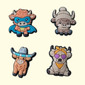Highland Cows Hero Crocs Charms x4