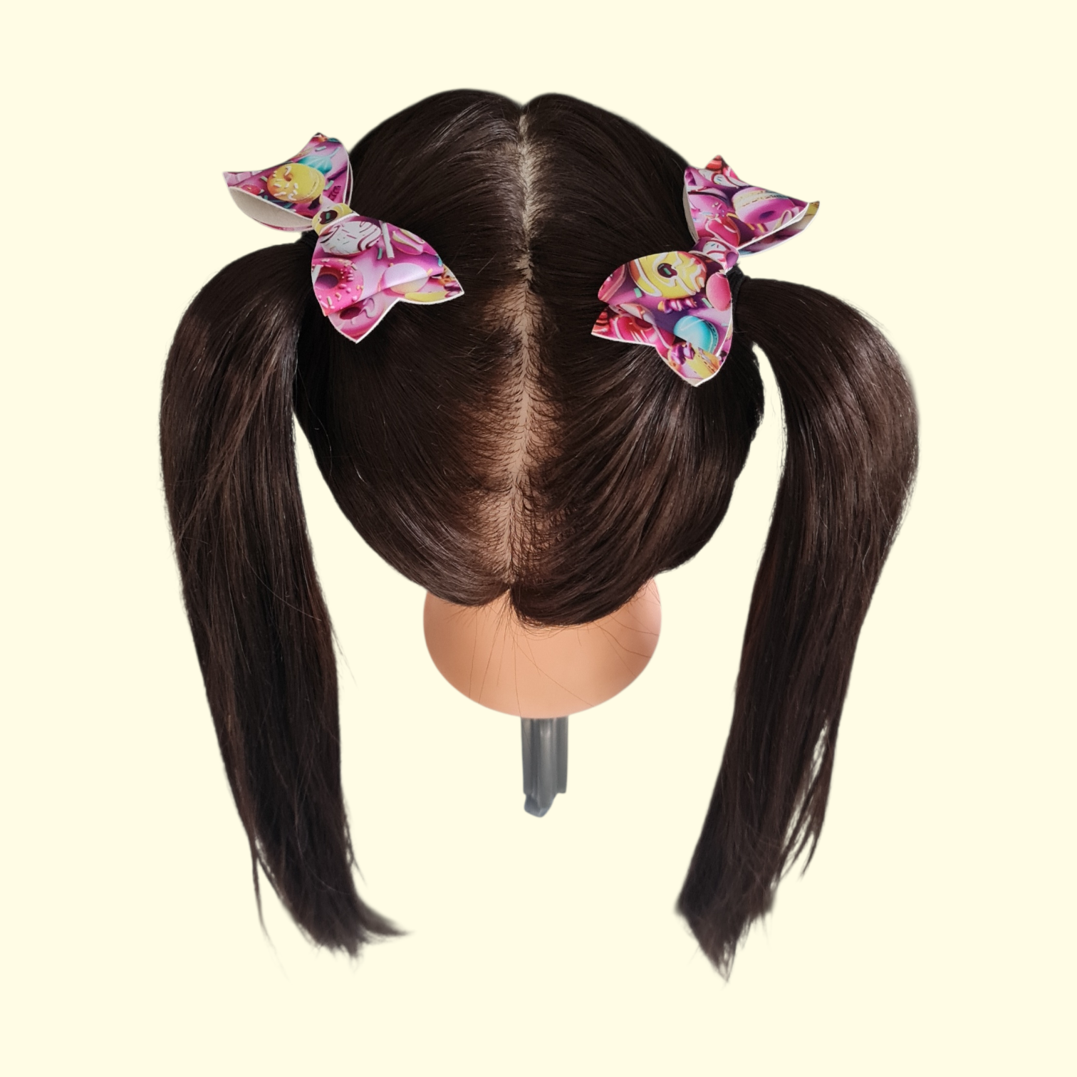 Donut Pink Hair Bow x2