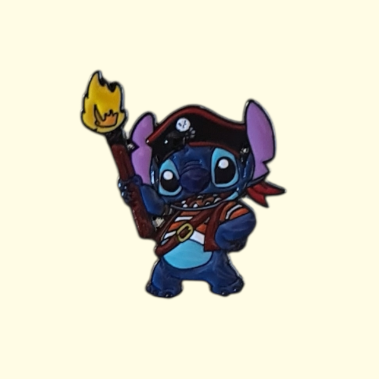 Stitch Pirate Pin Badge