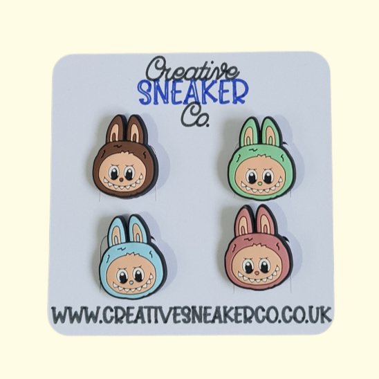 Labubu Face Crocs Charms x4