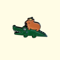 Capybara Crocodile Pin Badge