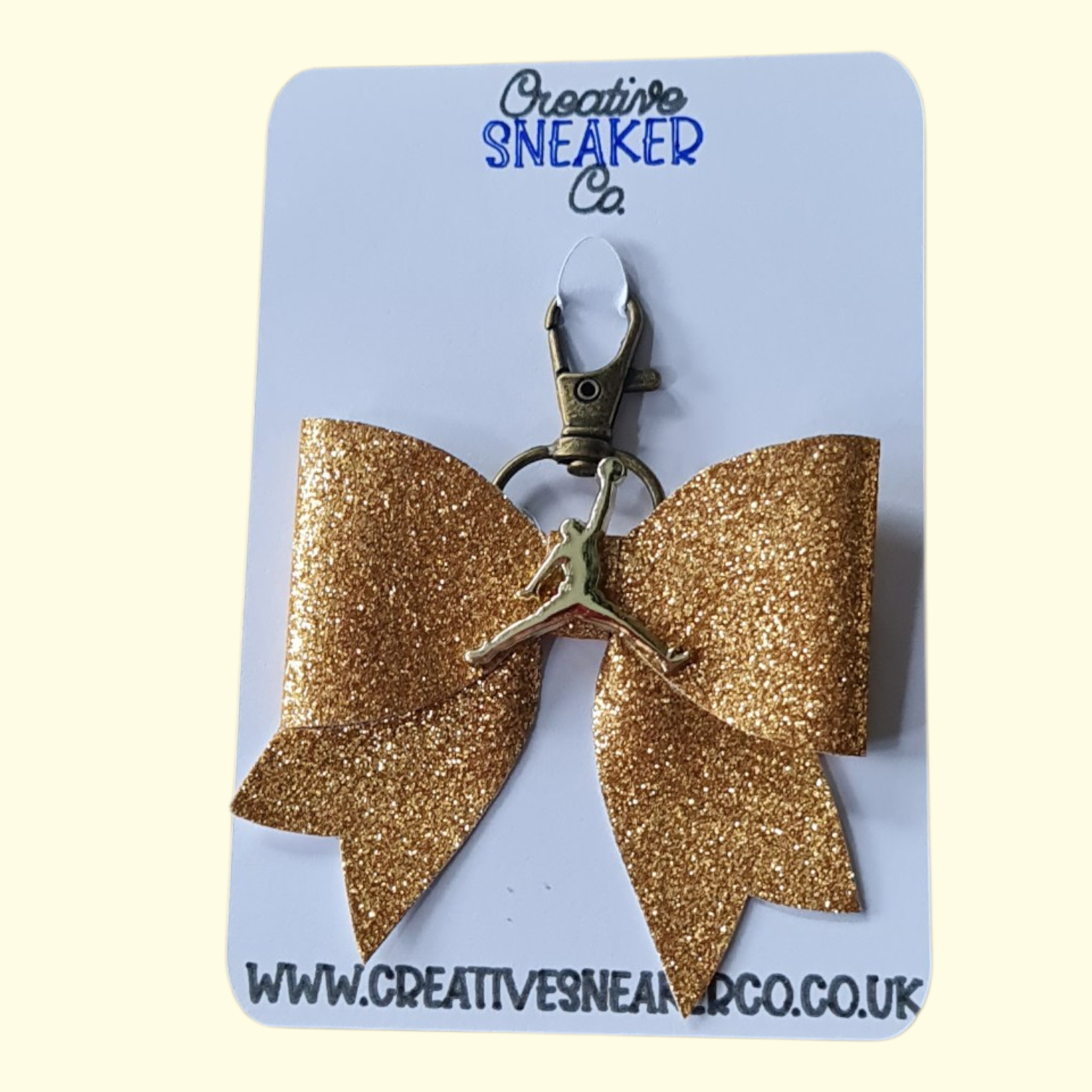 Copper Glitter Gold Jumpman Bag Charm