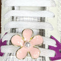 Gold Bling Pink Flower Shoelace Charms