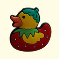 Duck Strawberry Pin Badge