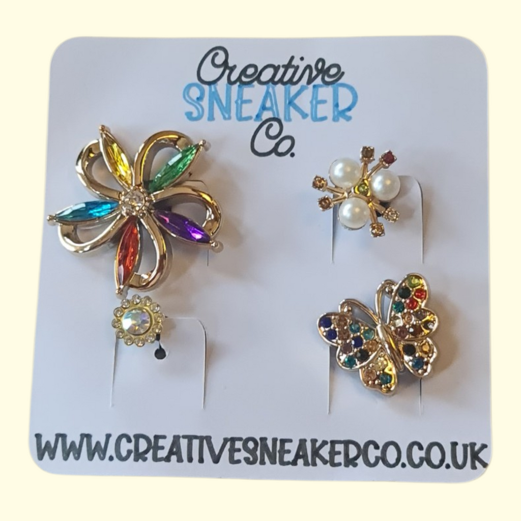 Gold Wheel Crocs Charms x4