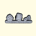Quote Rock, Paper, Scissors Pin Badge