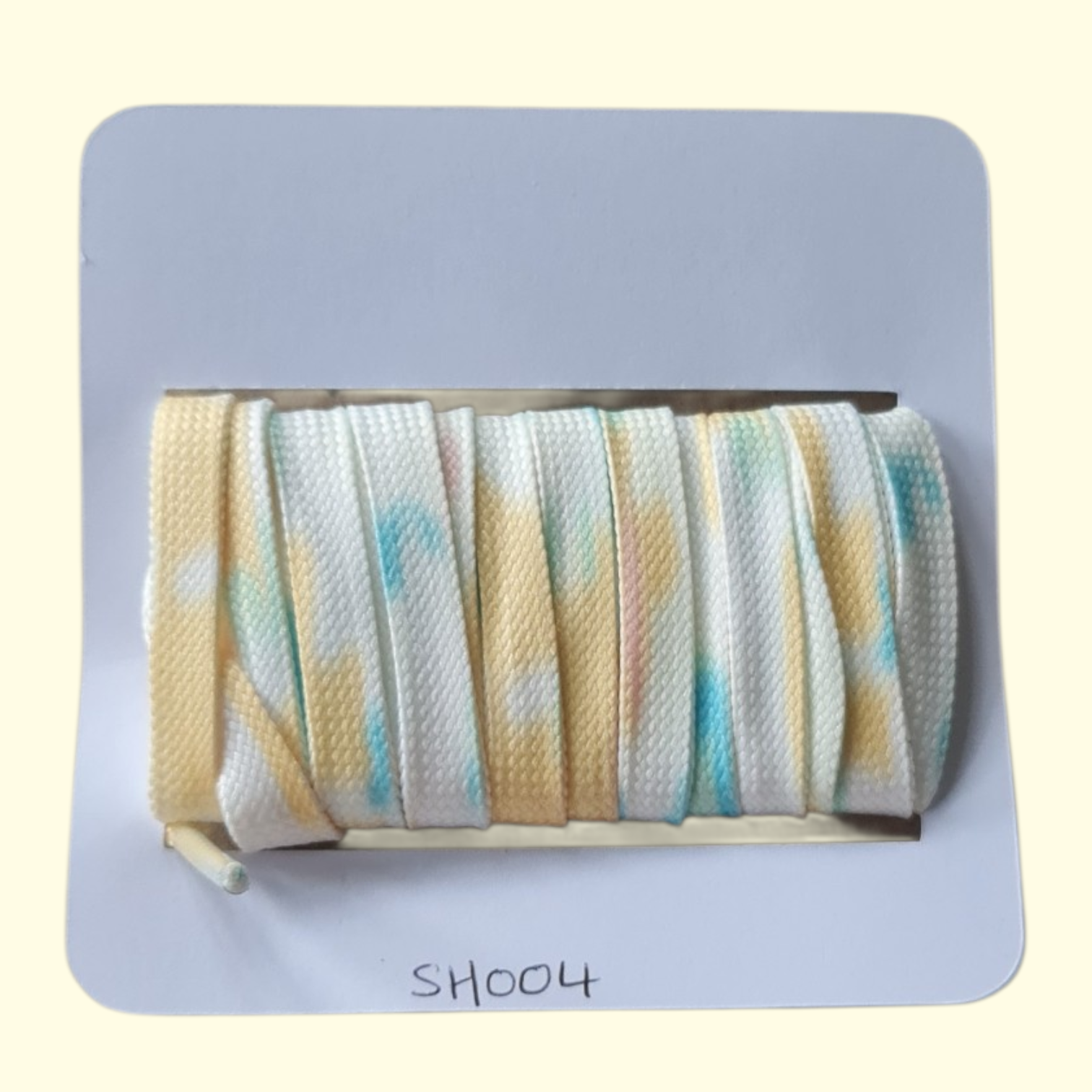 Tie Dye Flat Shoelaces 120cm Yellow and Blue