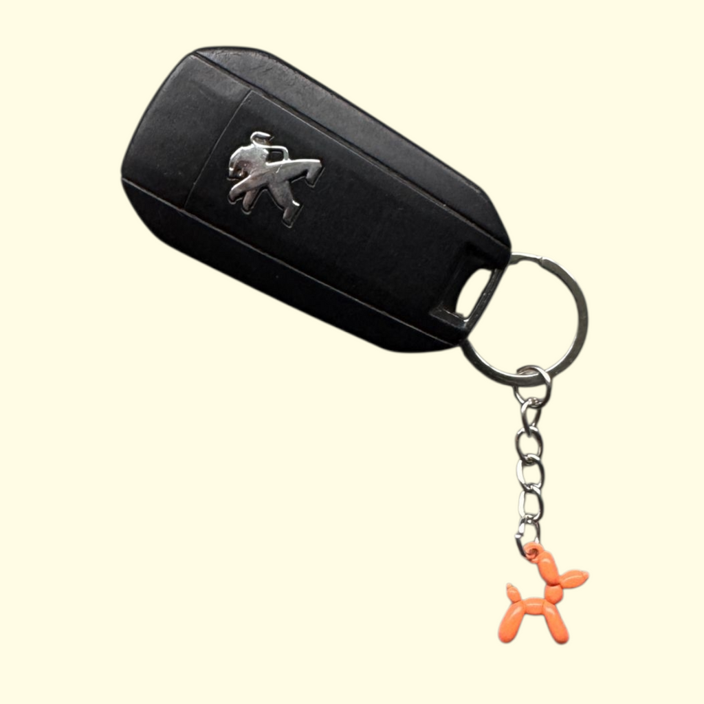 Balloon Dog Orange Keyring