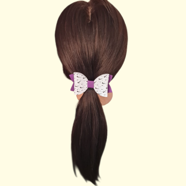 Swoosh Purple Hair Bow