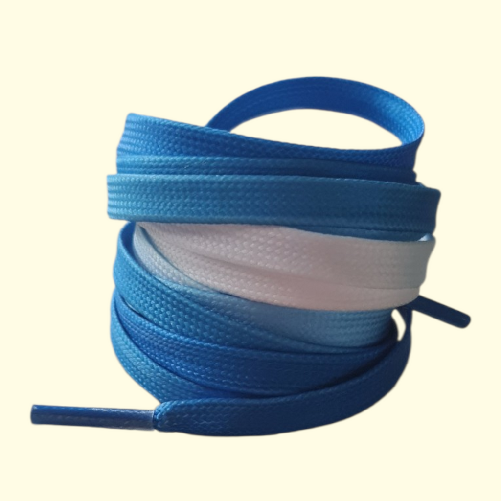 Tie Dye Fade Flat Shoelaces 120cm Blue