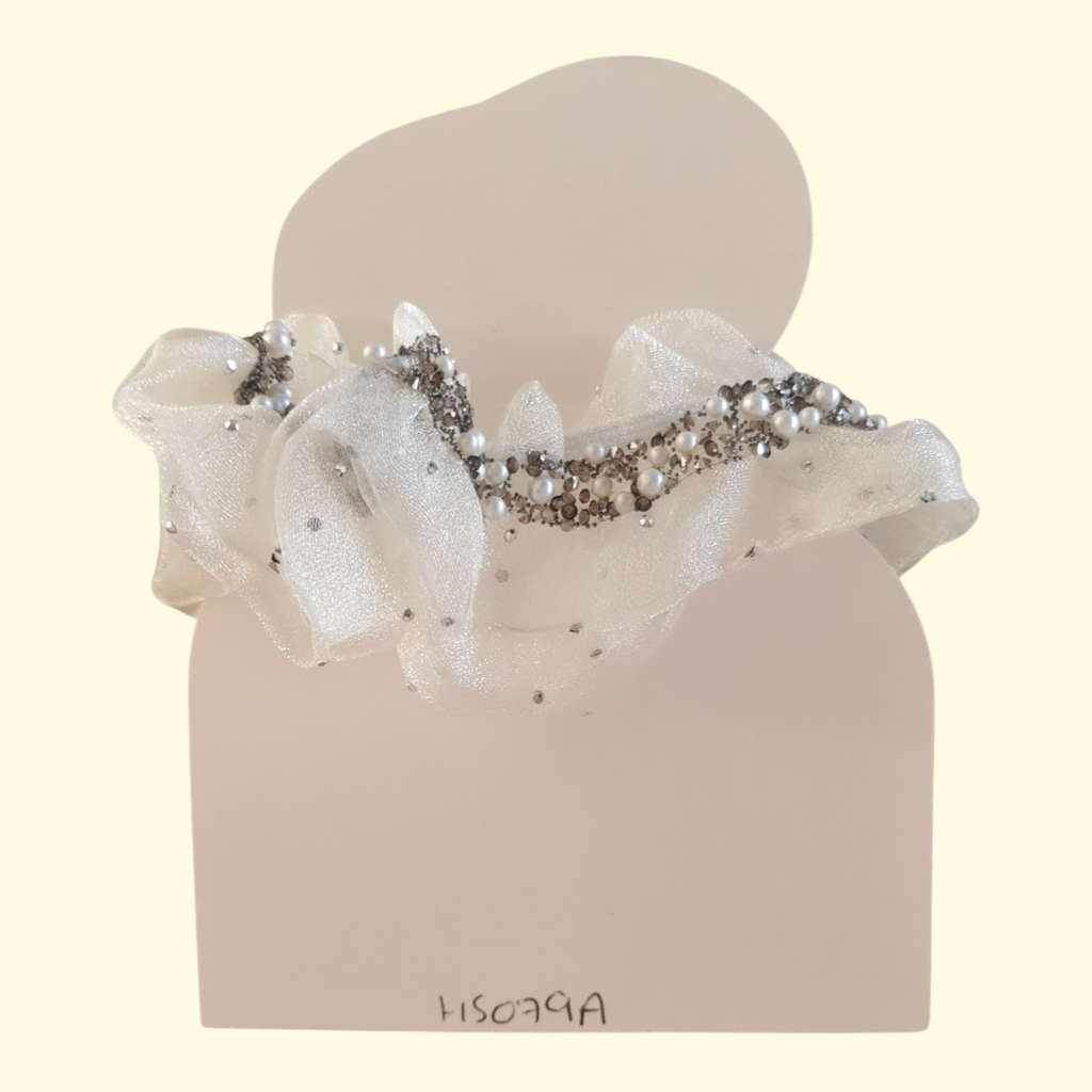 Bling Cream Hair Scrunchie