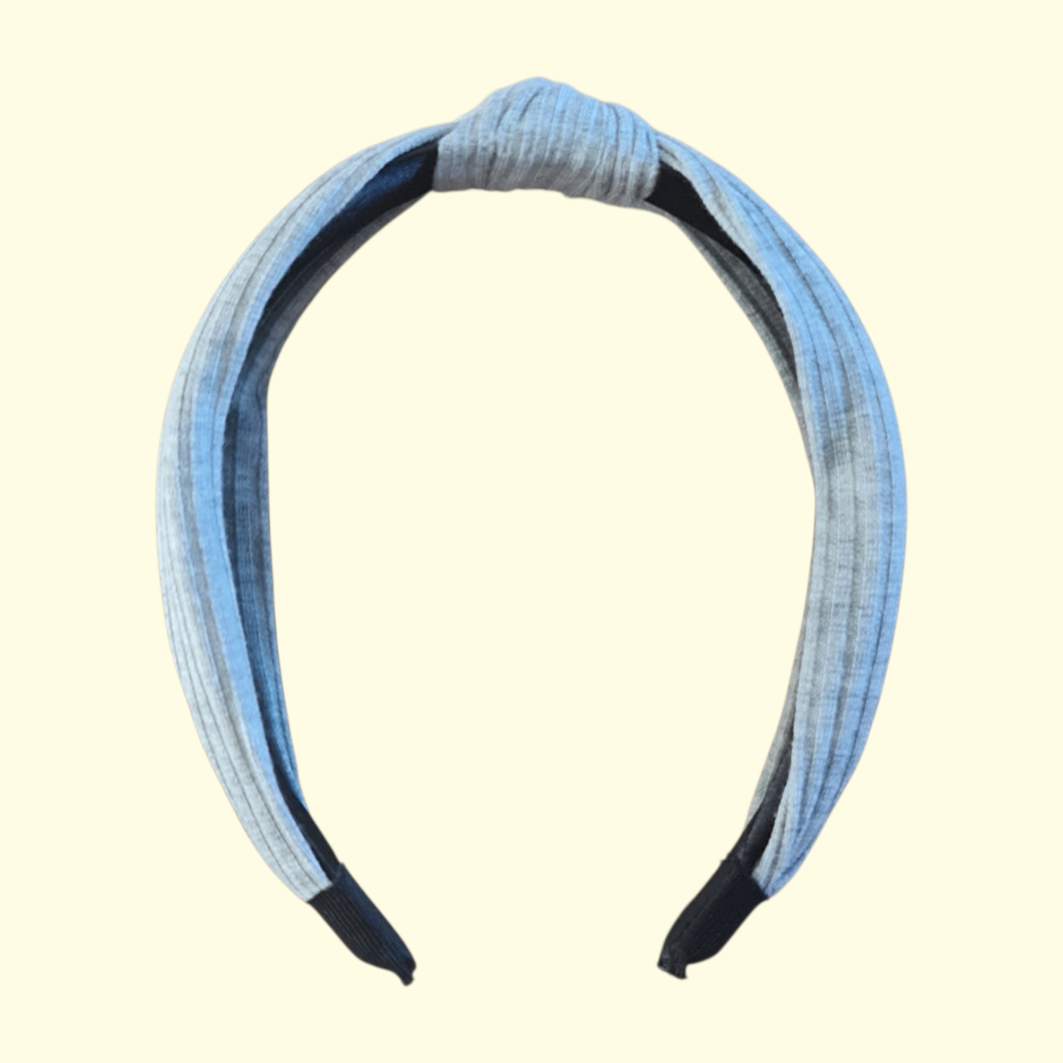 Ribbed Grey Knot Headband
