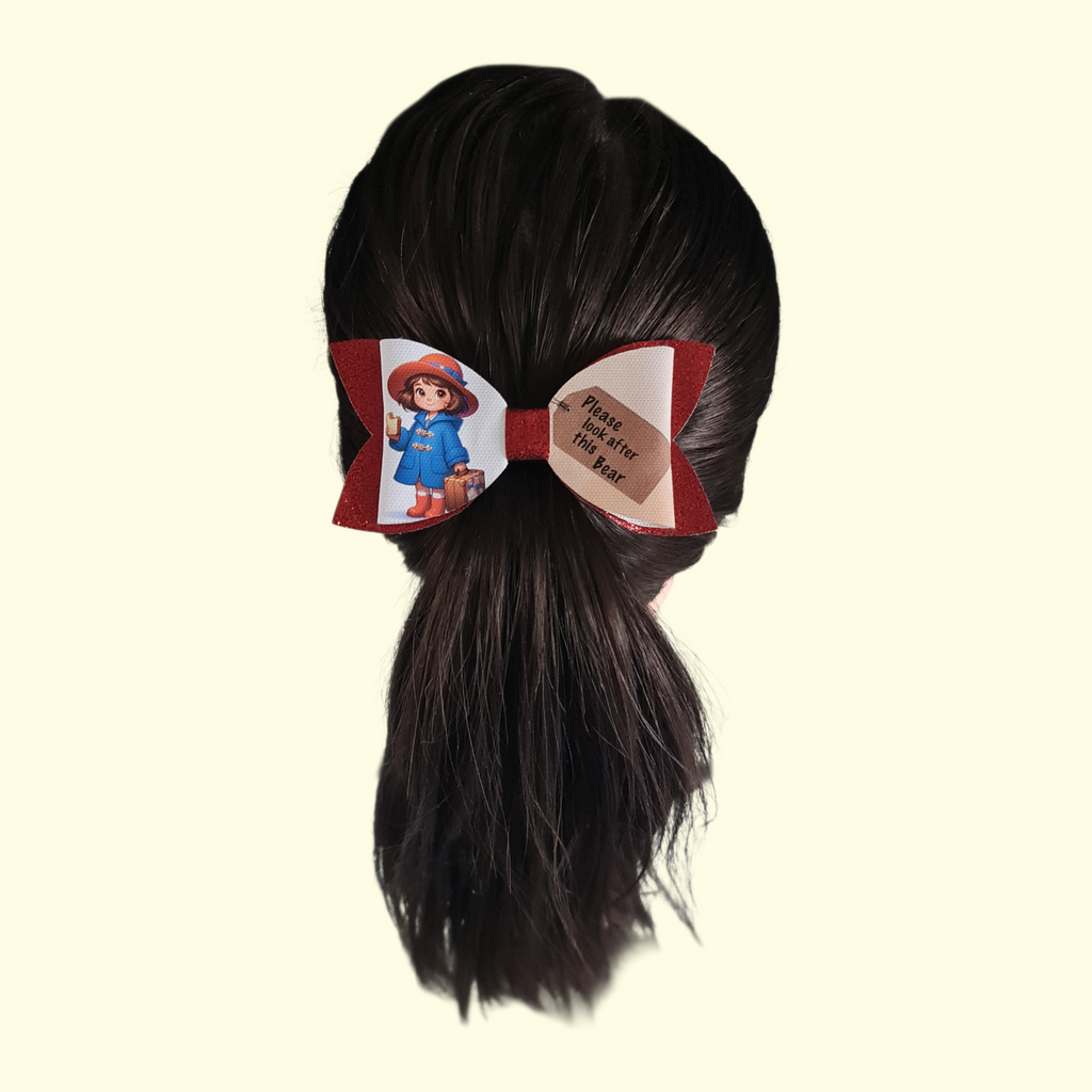 Paddington Bear Brunette Hair Bow