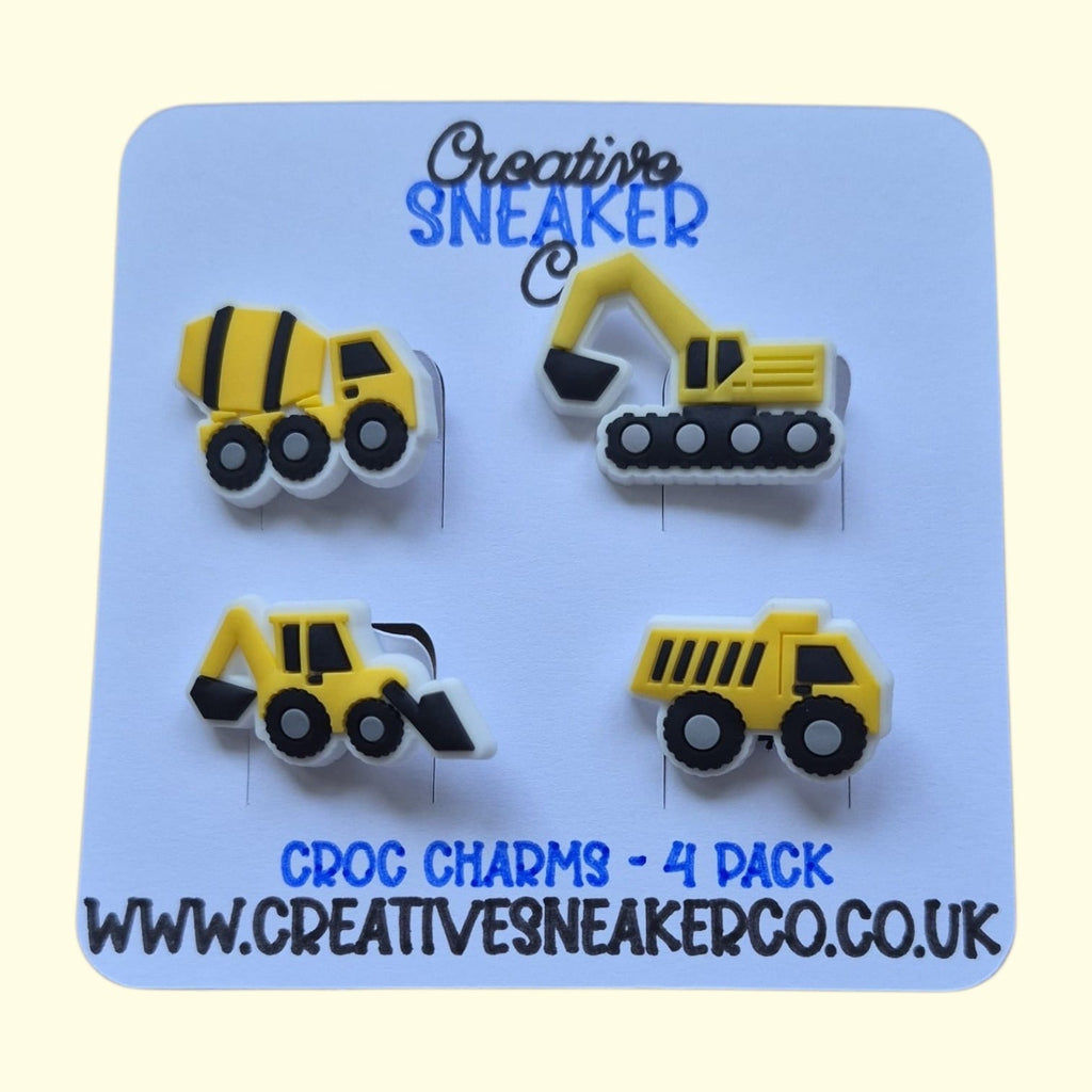 Construction Vehicles Crocs Charms x4